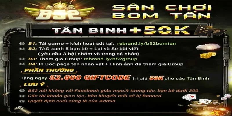 Hướng dẫn nhận khuyến mãi tại B52club