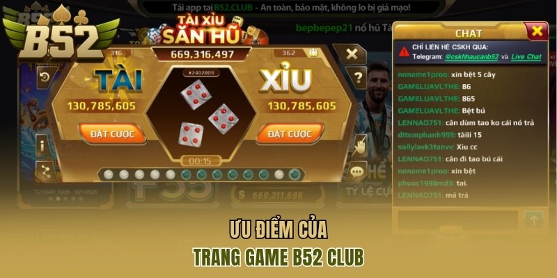 Ưu điểm của trang game B52 CLUB